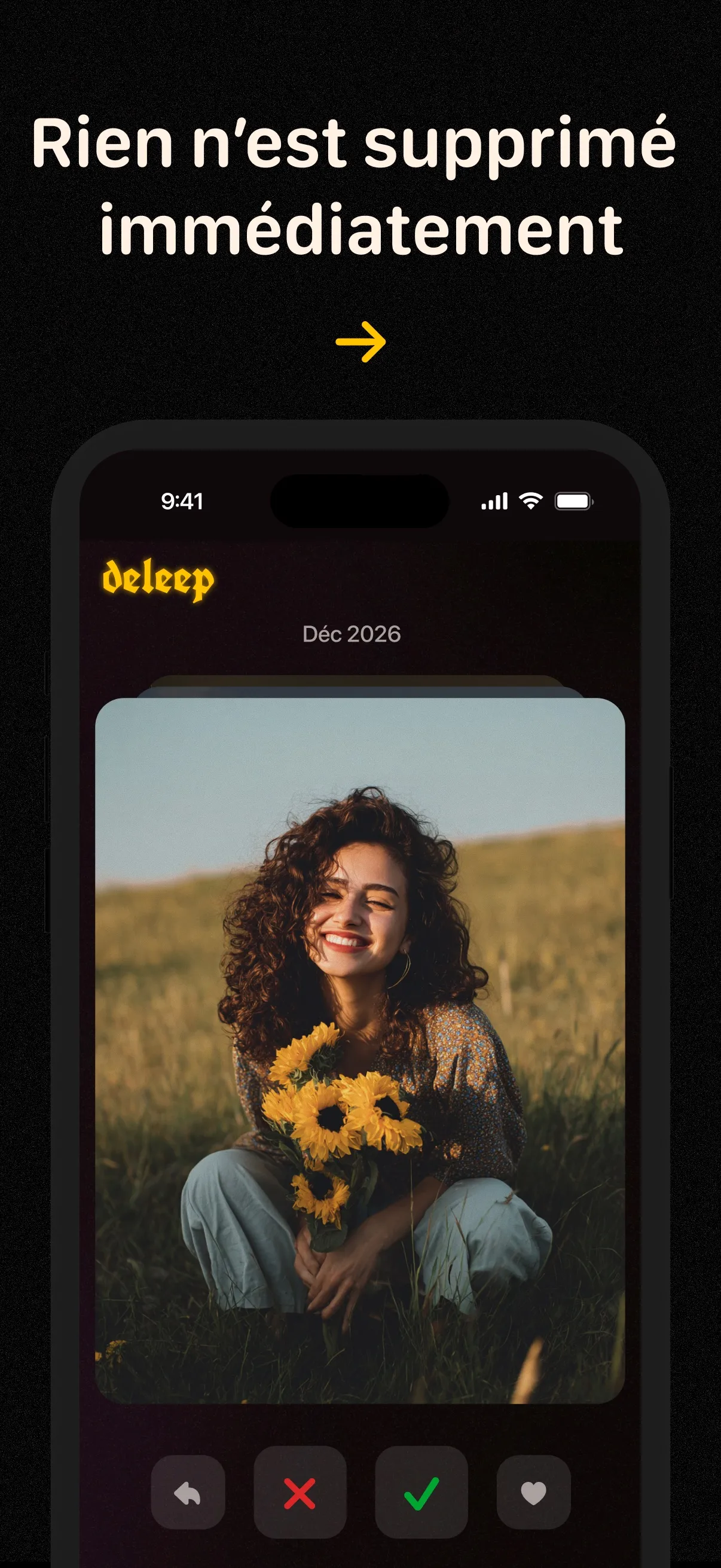 Le tri des photos avec deleep sur iPhone, sur une capture de l’App Store.